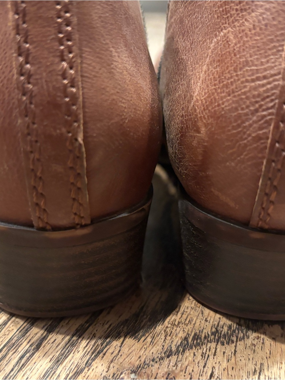 Lucky Brand Brown Leather Ankle Booties with Side Zip - Picture 4 of 8